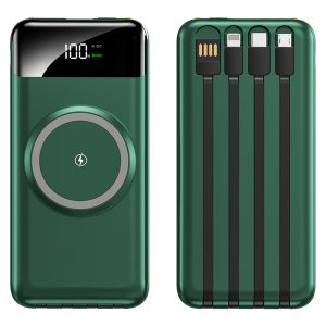 Sạc Dự Phòng 10,000mAh KP-711 Có Màn Hình Sạc Không Dây 4 Dây Kèm Theo