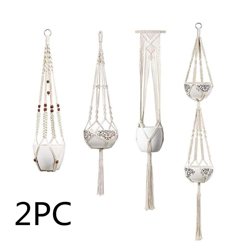 Bộ 4 Rổ Treo Macrame Trang Trí