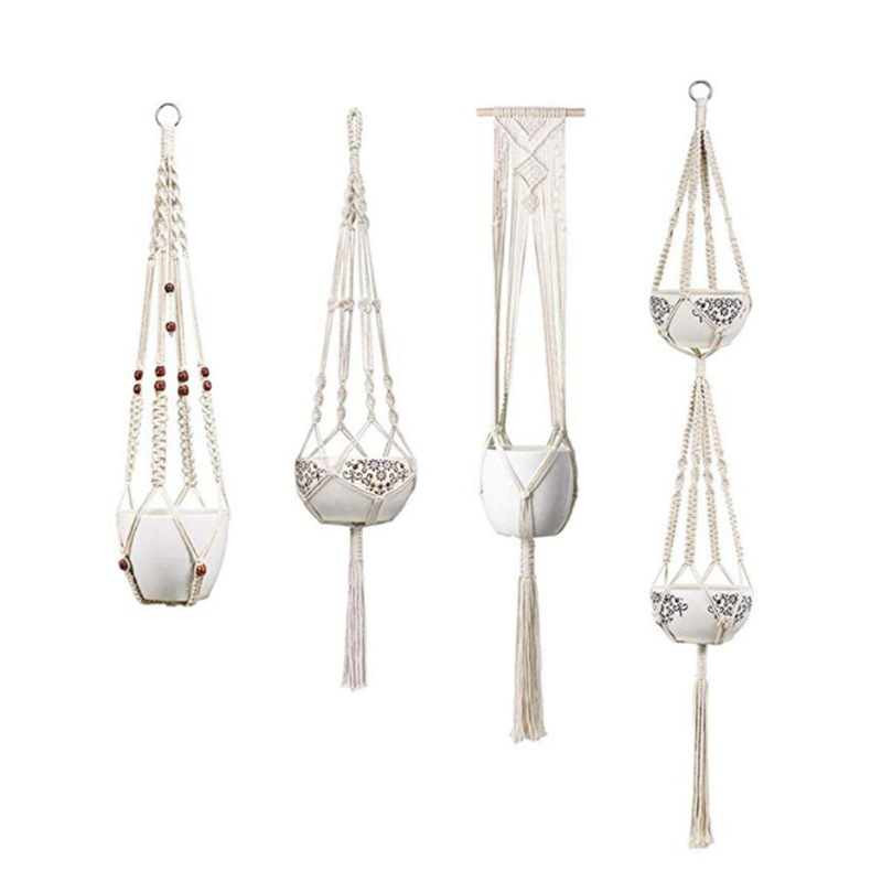 Bộ 4 Rổ Treo Macrame Trang Trí - Ảnh 4