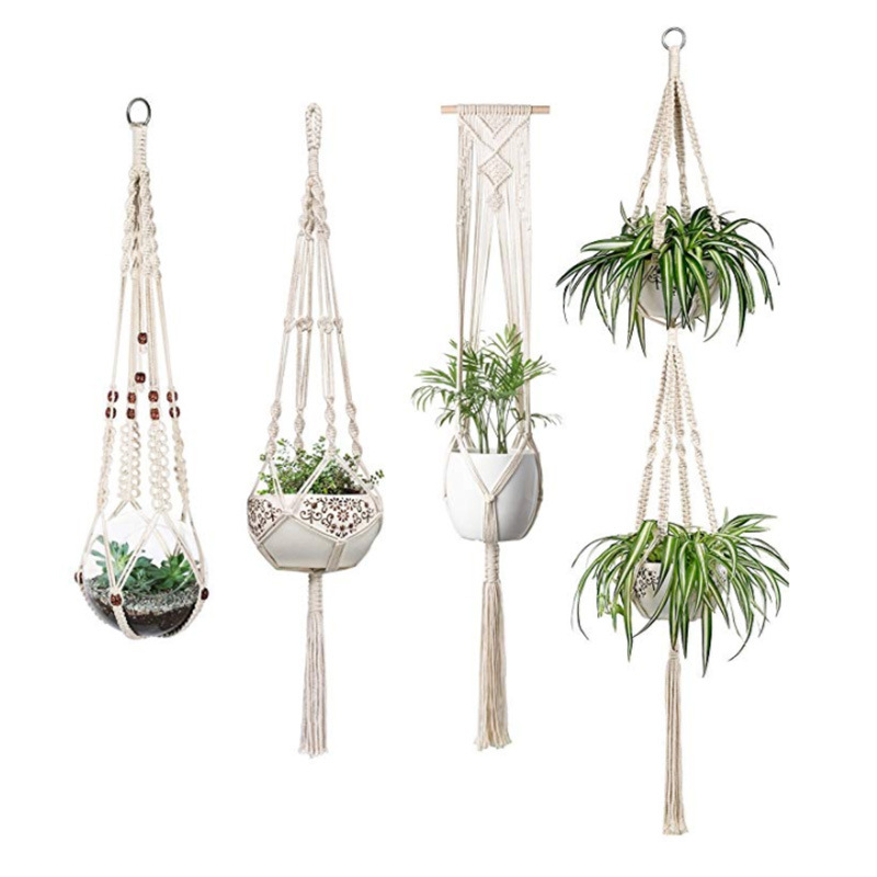 Bộ 4 Rổ Treo Macrame Trang Trí - Ảnh 3