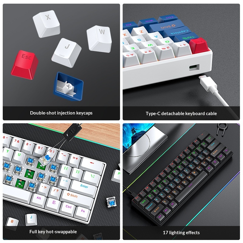Combo Gaming Streamer: Tay Cầm Game Không Dây + Bàn Phím Cơ + LED Strip - Ảnh 2