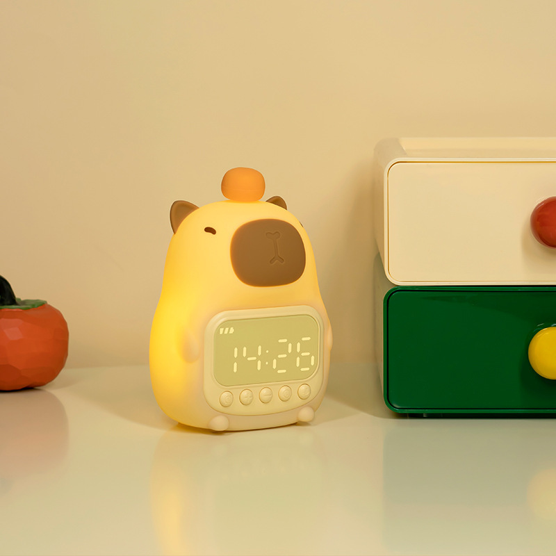 Đồng Hồ Báo Thức Capybara Silicone Sạc Lại - Ảnh 4