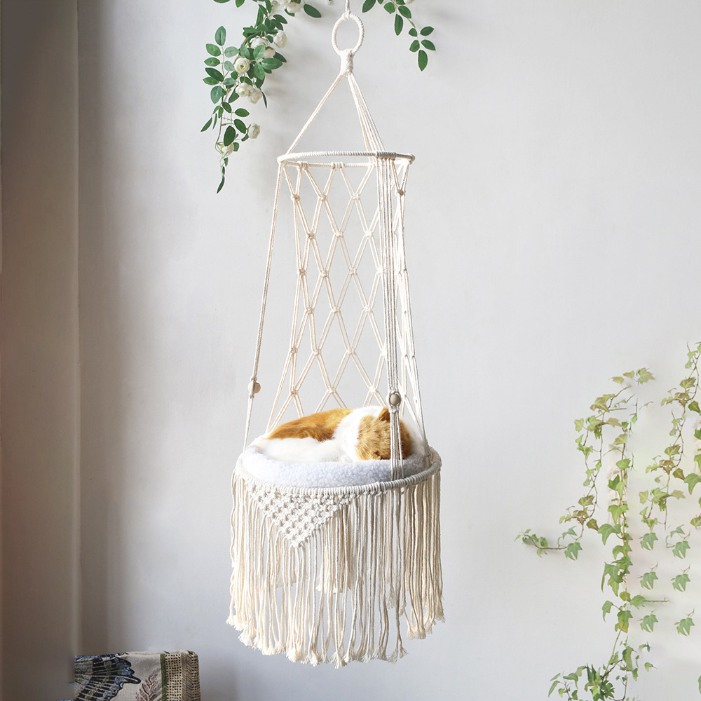 Võng Macrame Mèo Treo Tường Pet Bed - Ảnh 3
